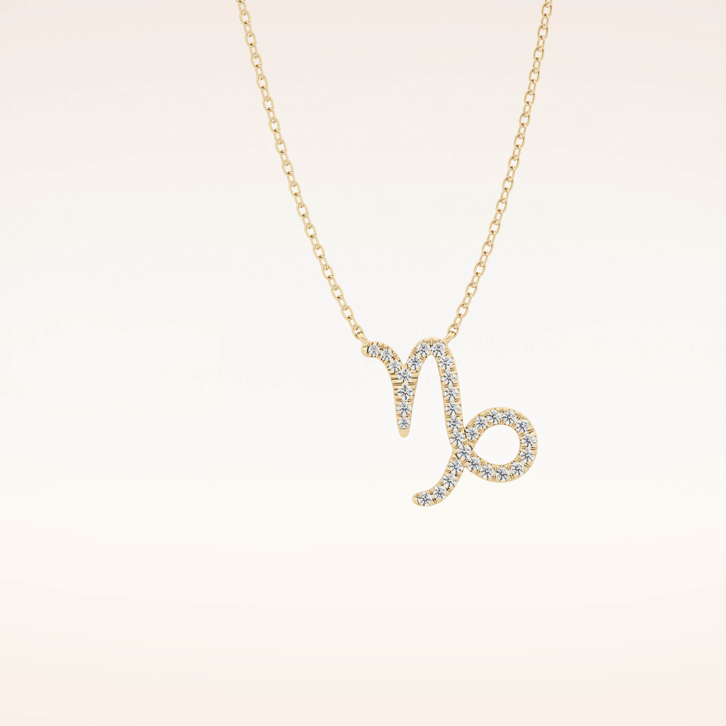 0.108 TCW Round Cut Moissanite Capricorn Zodiac Sign Necklace