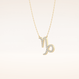 0.108 TCW Round Cut Moissanite Capricorn Zodiac Sign Necklace