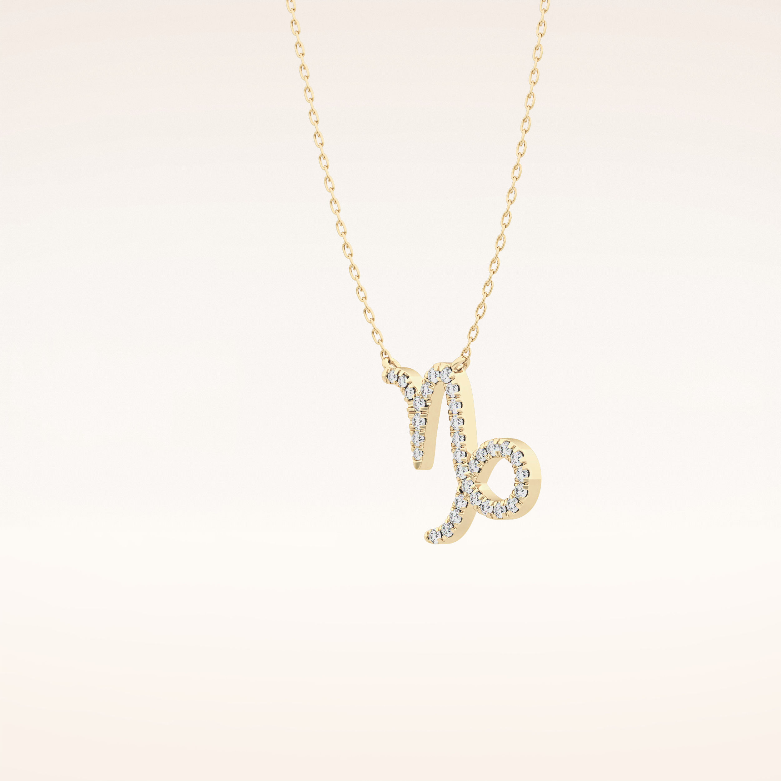 0.108 TCW Round Cut Moissanite Capricorn Zodiac Sign Necklace