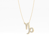 0.108 TCW Round Lab Grown Diamond Capricorn Zodiac Sign Necklace
