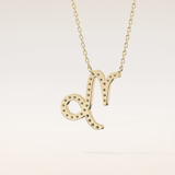 0.108 TCW Round Cut Moissanite Capricorn Zodiac Sign Necklace