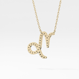 0.108 TCW Round Lab Grown Diamond Capricorn Zodiac Sign Necklace