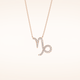 0.108 TCW Round Cut Moissanite Capricorn Zodiac Sign Necklace