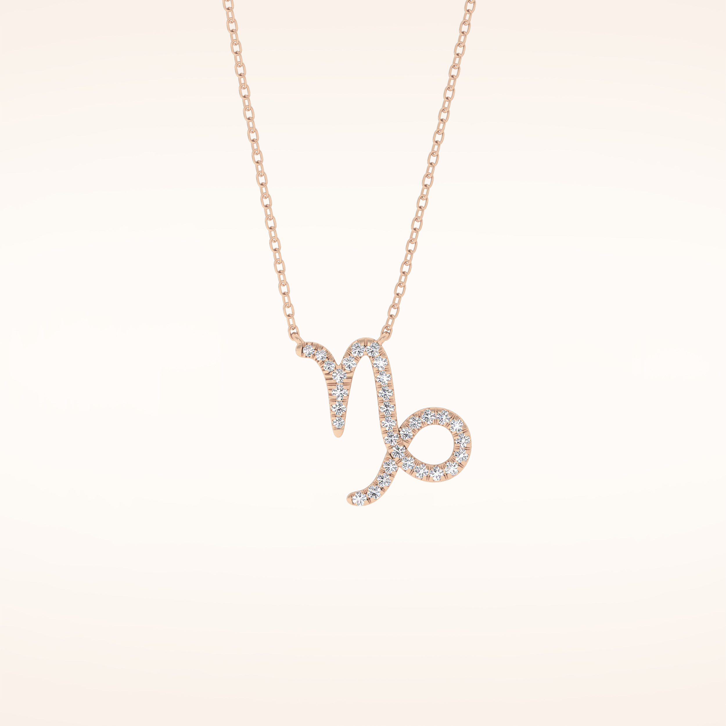0.108 TCW Round Cut Moissanite Capricorn Zodiac Sign Necklace