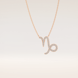 0.108 TCW Round Cut Moissanite Capricorn Zodiac Sign Necklace