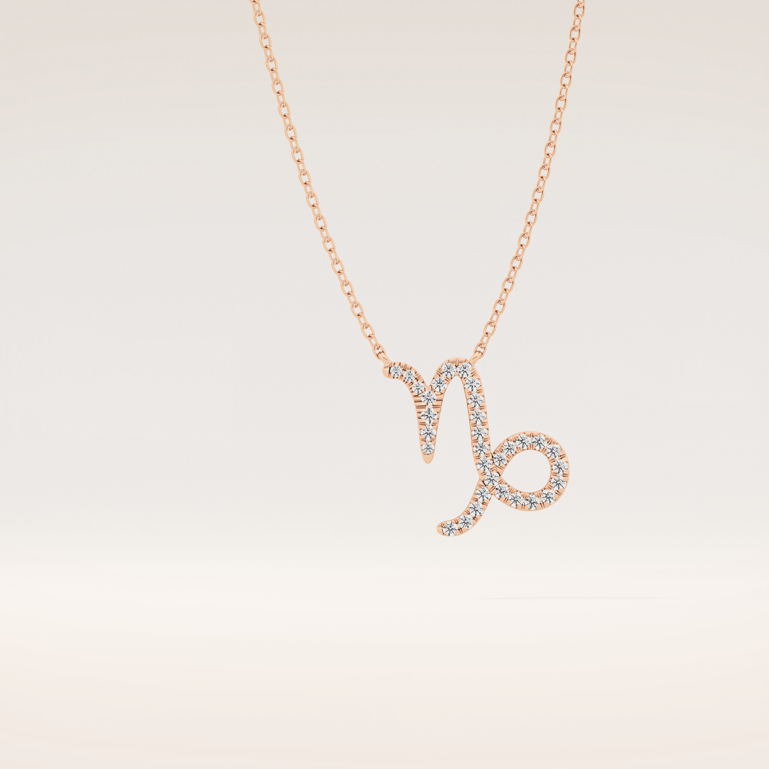 0.108 TCW Round Cut Moissanite Capricorn Zodiac Sign Necklace
