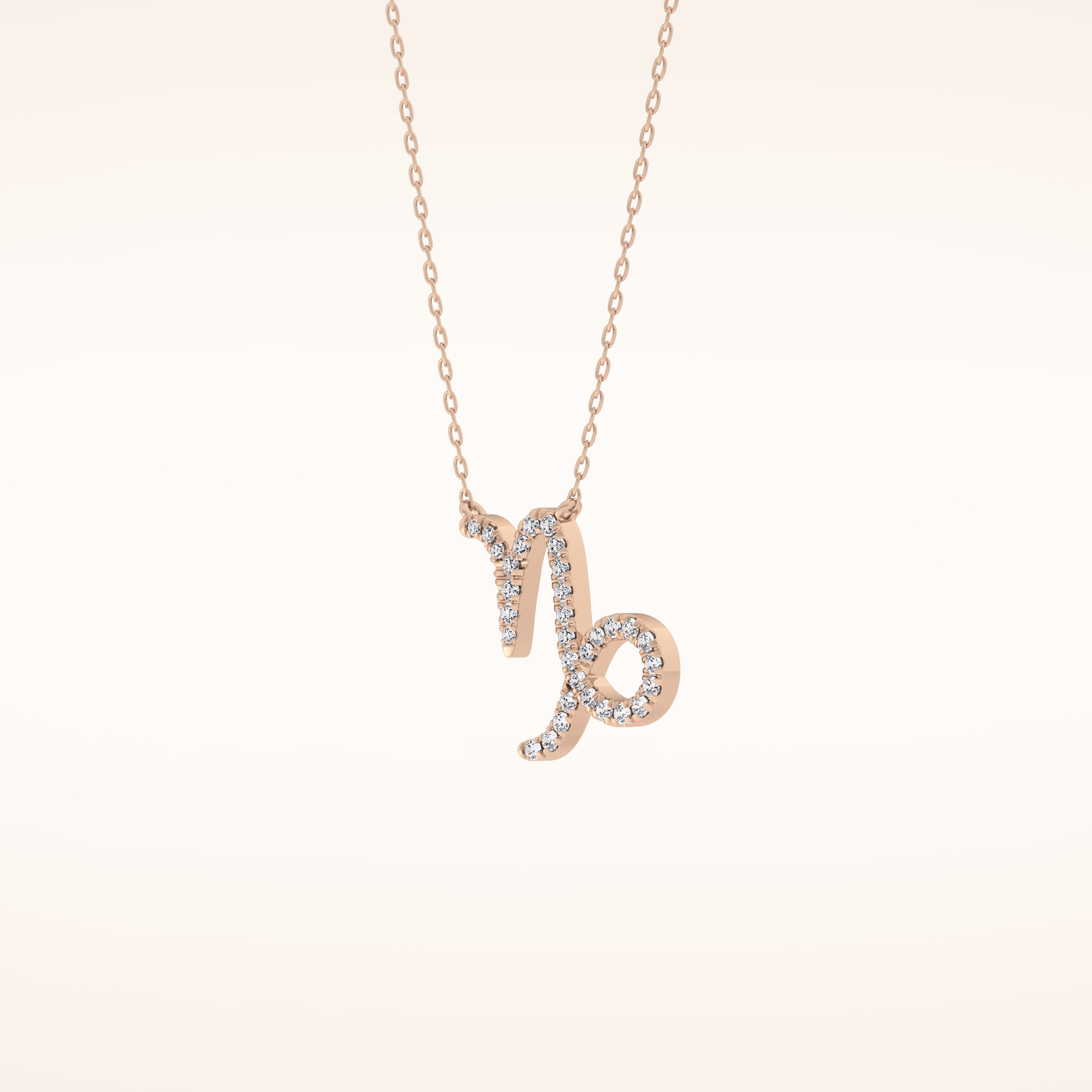 0.108 TCW Round Cut Moissanite Capricorn Zodiac Sign Necklace