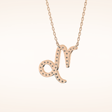 0.108 TCW Round Cut Moissanite Capricorn Zodiac Sign Necklace