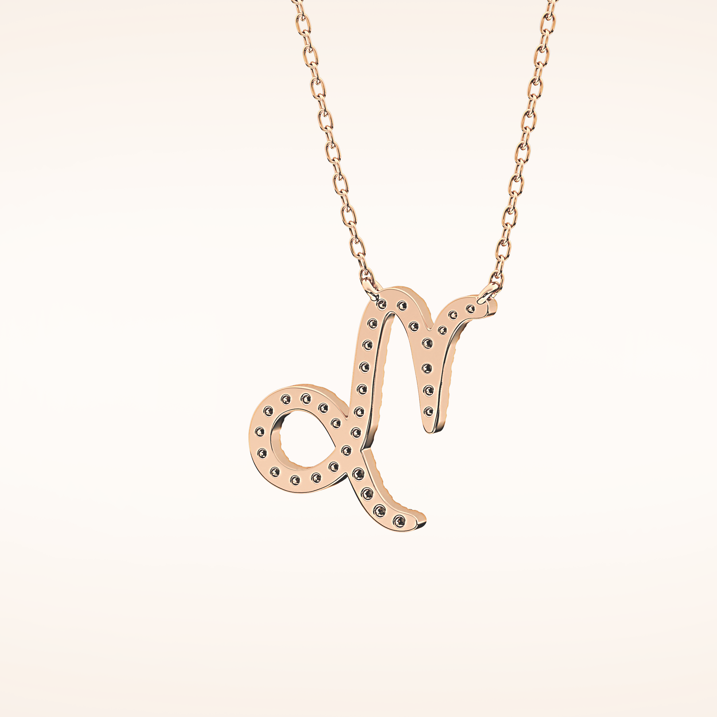 0.108 TCW Round Cut Moissanite Capricorn Zodiac Sign Necklace