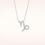 0.108 TCW Round Cut Moissanite Capricorn Zodiac Sign Necklace
