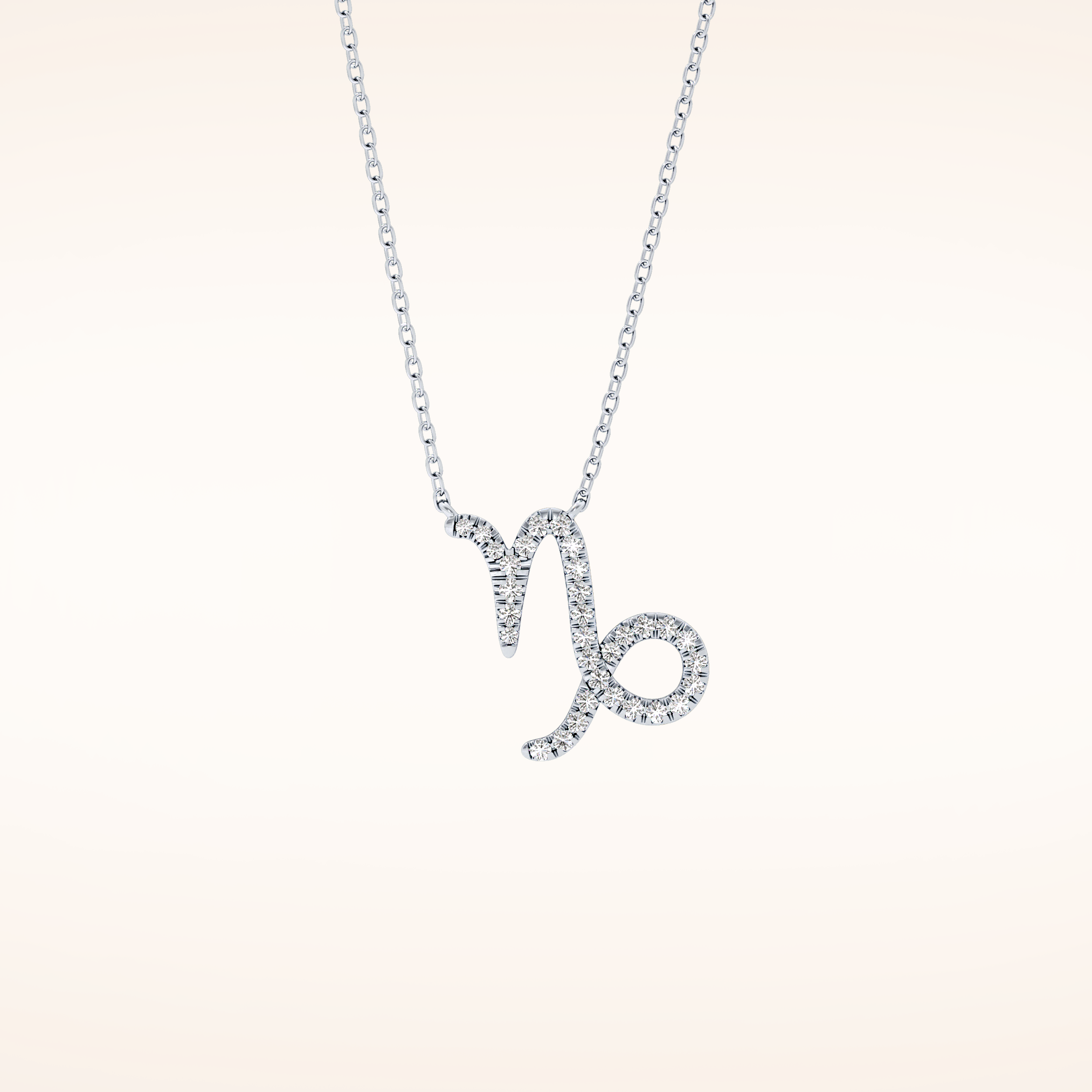 0.108 TCW Round Cut Moissanite Capricorn Zodiac Sign Necklace