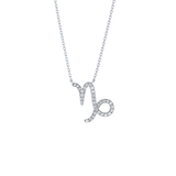 0.108 TCW Round Lab Grown Diamond Capricorn Zodiac Sign Necklace