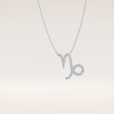 0.108 TCW Round Cut Moissanite Capricorn Zodiac Sign Necklace