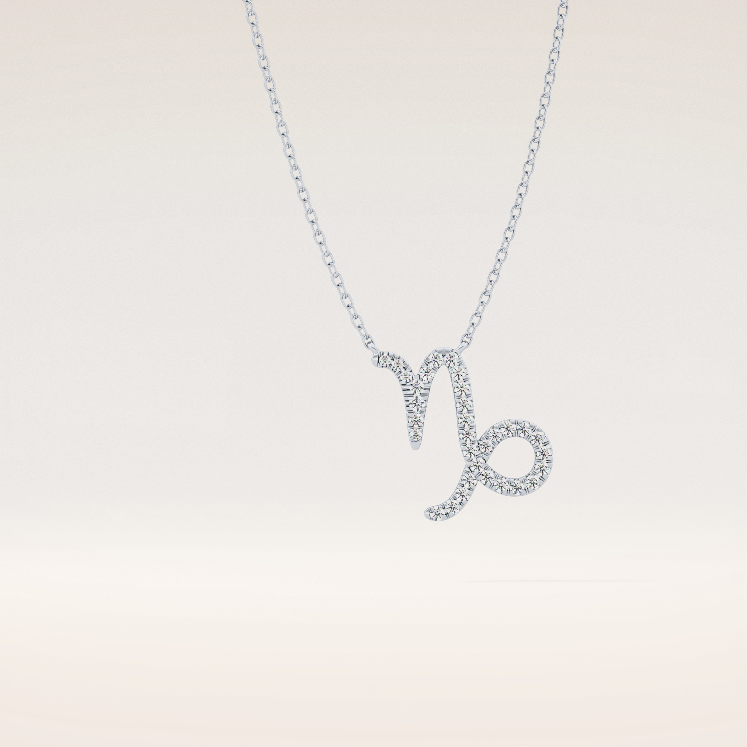 0.108 TCW Round Cut Moissanite Capricorn Zodiac Sign Necklace