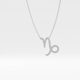 0.108 TCW Round Lab Grown Diamond Capricorn Zodiac Sign Necklace