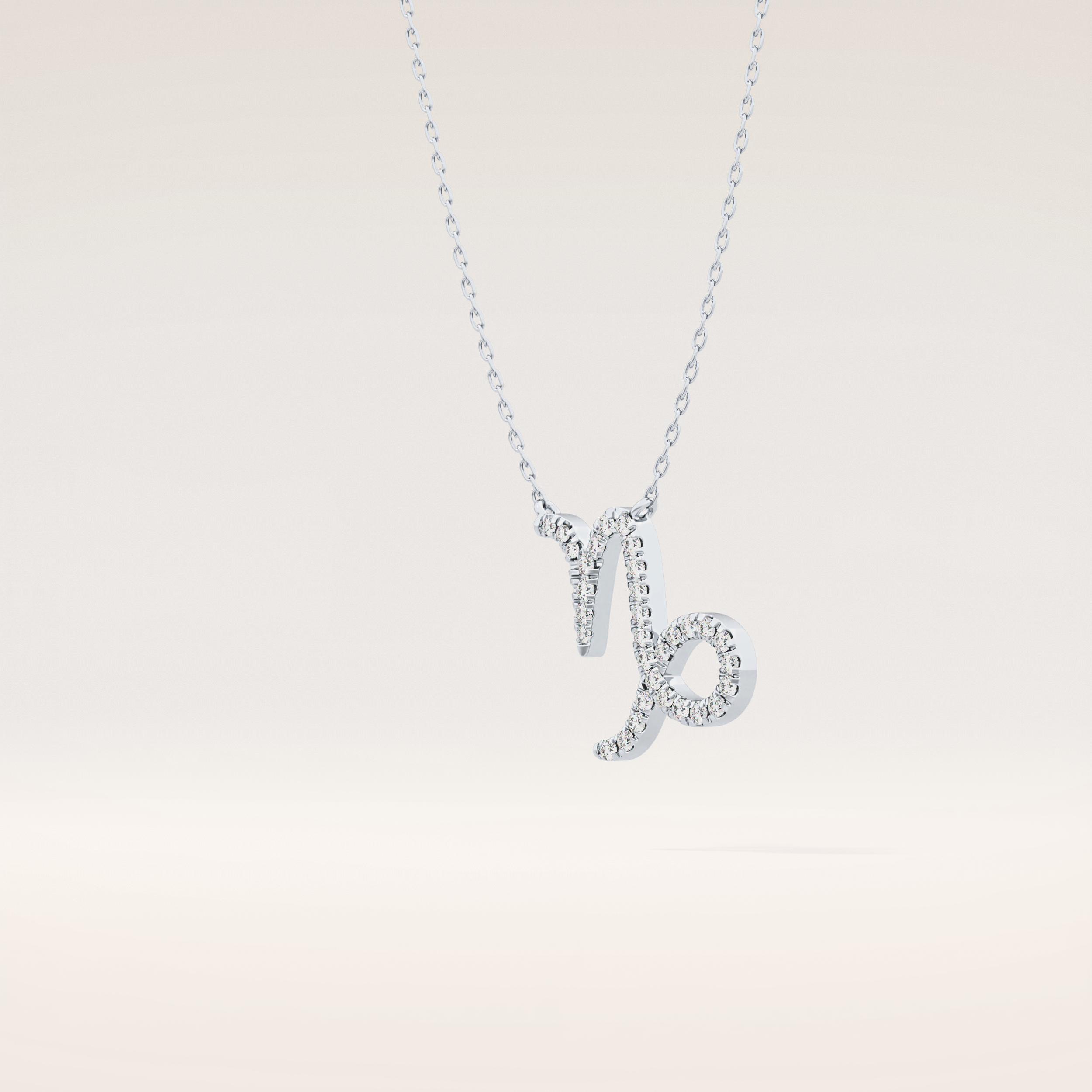 0.108 TCW Round Cut Moissanite Capricorn Zodiac Sign Necklace