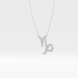 0.108 TCW Round Lab Grown Diamond Capricorn Zodiac Sign Necklace