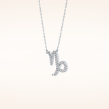 0.108 TCW Round Cut Moissanite Capricorn Zodiac Sign Necklace