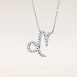 0.108 TCW Round Cut Moissanite Capricorn Zodiac Sign Necklace