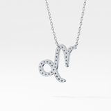 0.108 TCW Round Lab Grown Diamond Capricorn Zodiac Sign Necklace