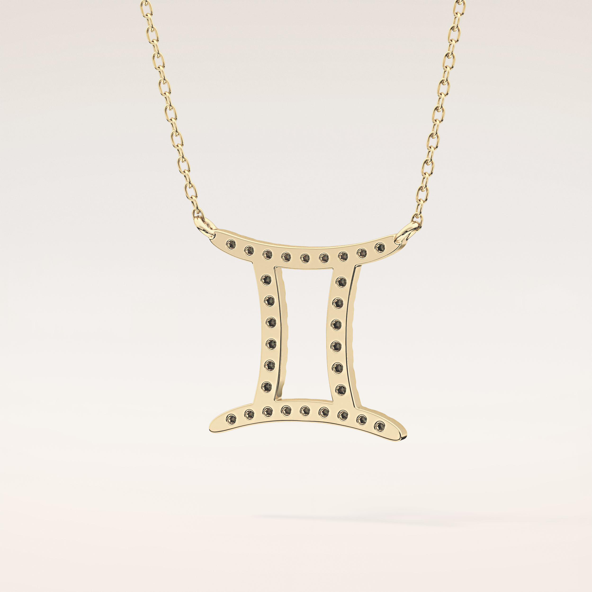 0.13 TCW Round Cut Moissanite Gemini Zodiac Sign Necklace