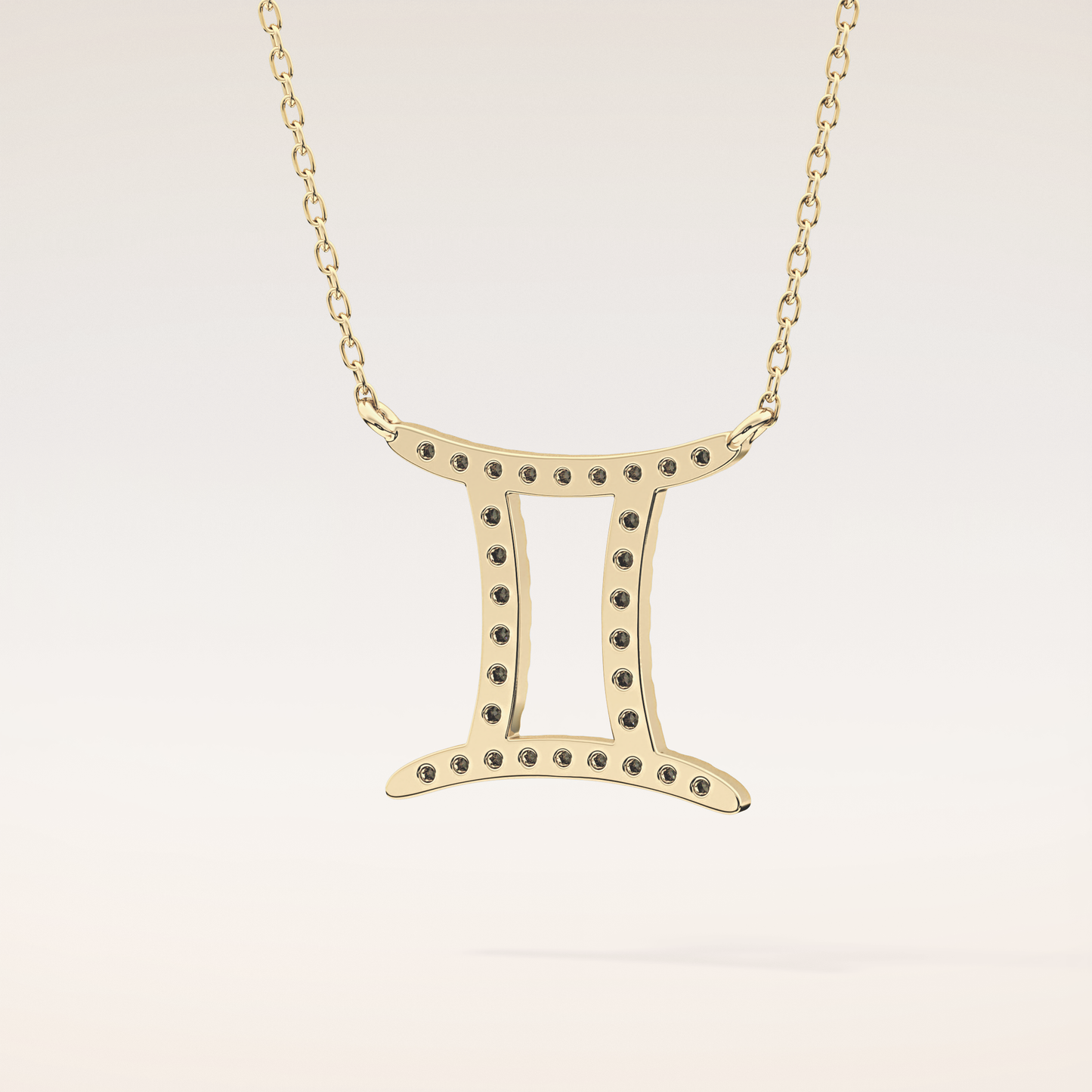 0.13 TCW Round Cut Moissanite Gemini Zodiac Sign Necklace