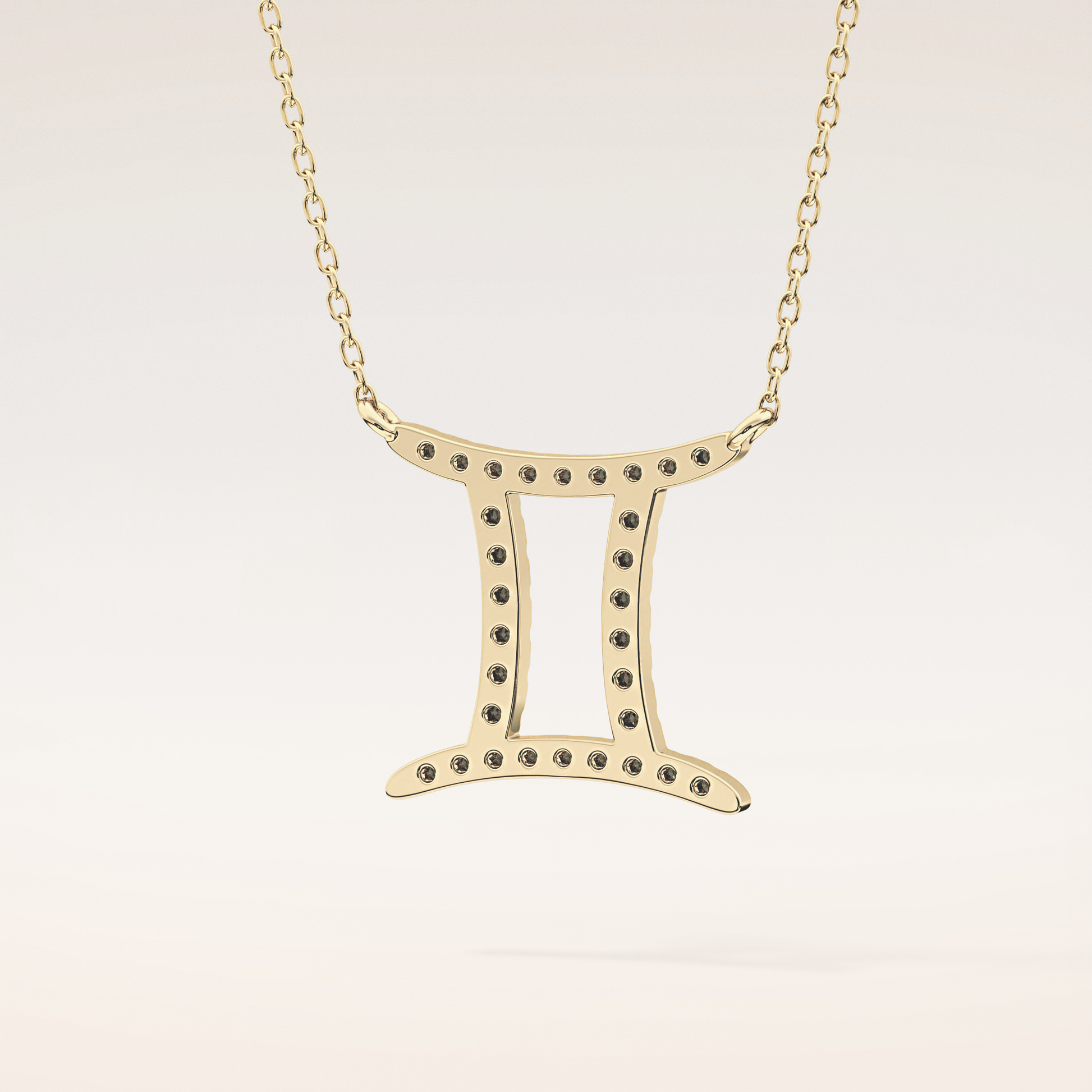 0.13 TCW Round Cut Moissanite Gemini Zodiac Sign Necklace