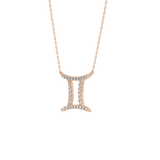 0.13 TCW Round Lab Grown Diamond Gemini Zodiac Sign Necklace