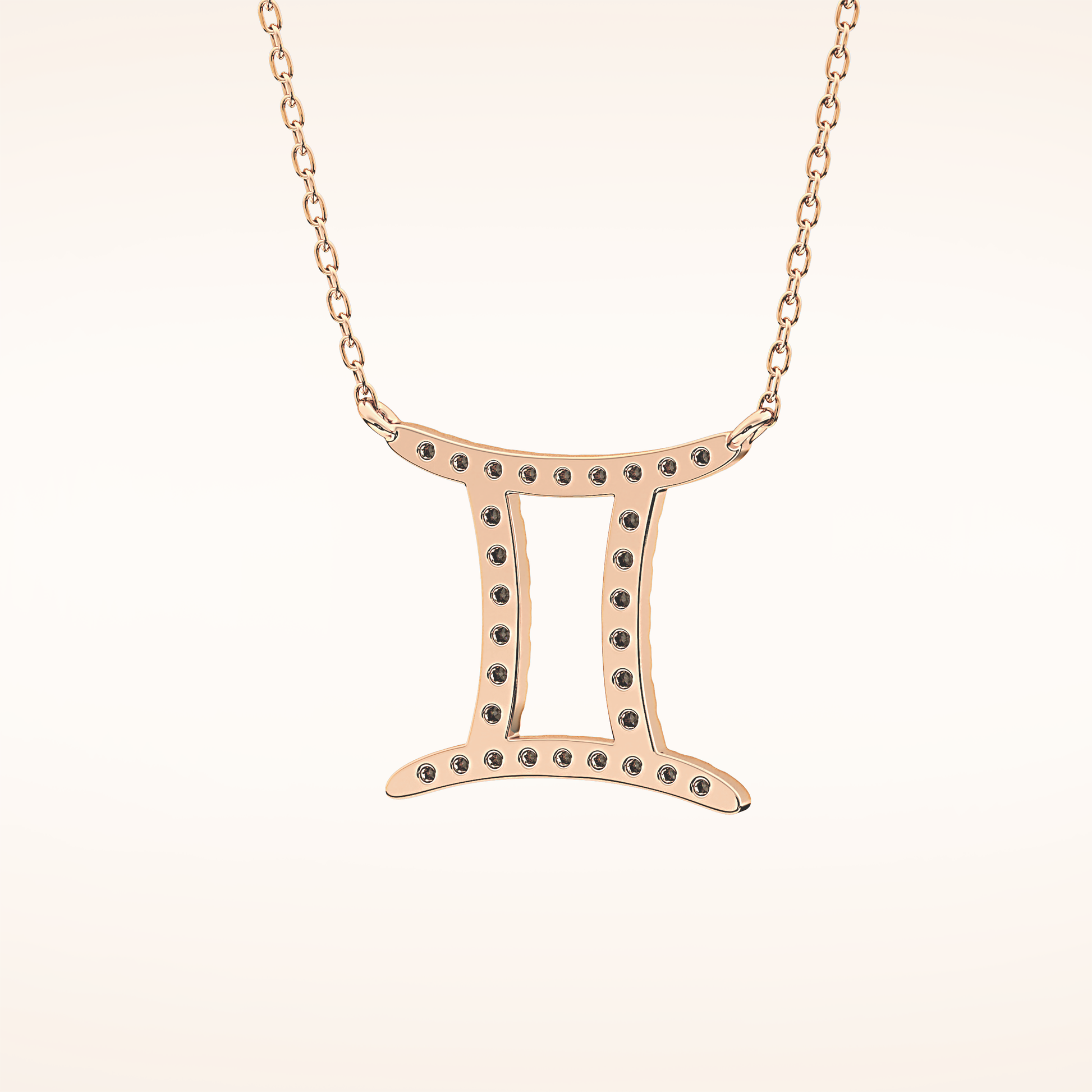 0.13 TCW Round Cut Moissanite Gemini Zodiac Sign Necklace