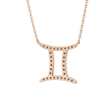 0.13 TCW Round Lab Grown Diamond Gemini Zodiac Sign Necklace