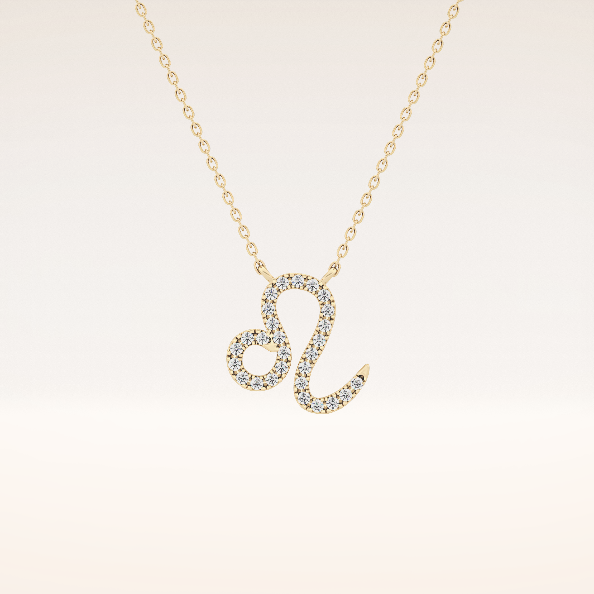 0.14 TCW Round Cut Moissanite Leo Zodiac Sign Necklace