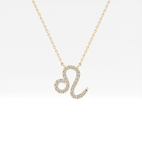 0.14 TCW Round Lab Grown Diamond Leo Zodiac Sign Necklace
