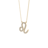 0.14 TCW Round Lab Grown Diamond Leo Zodiac Sign Necklace