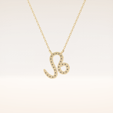 0.14 TCW Round Cut Moissanite Leo Zodiac Sign Necklace