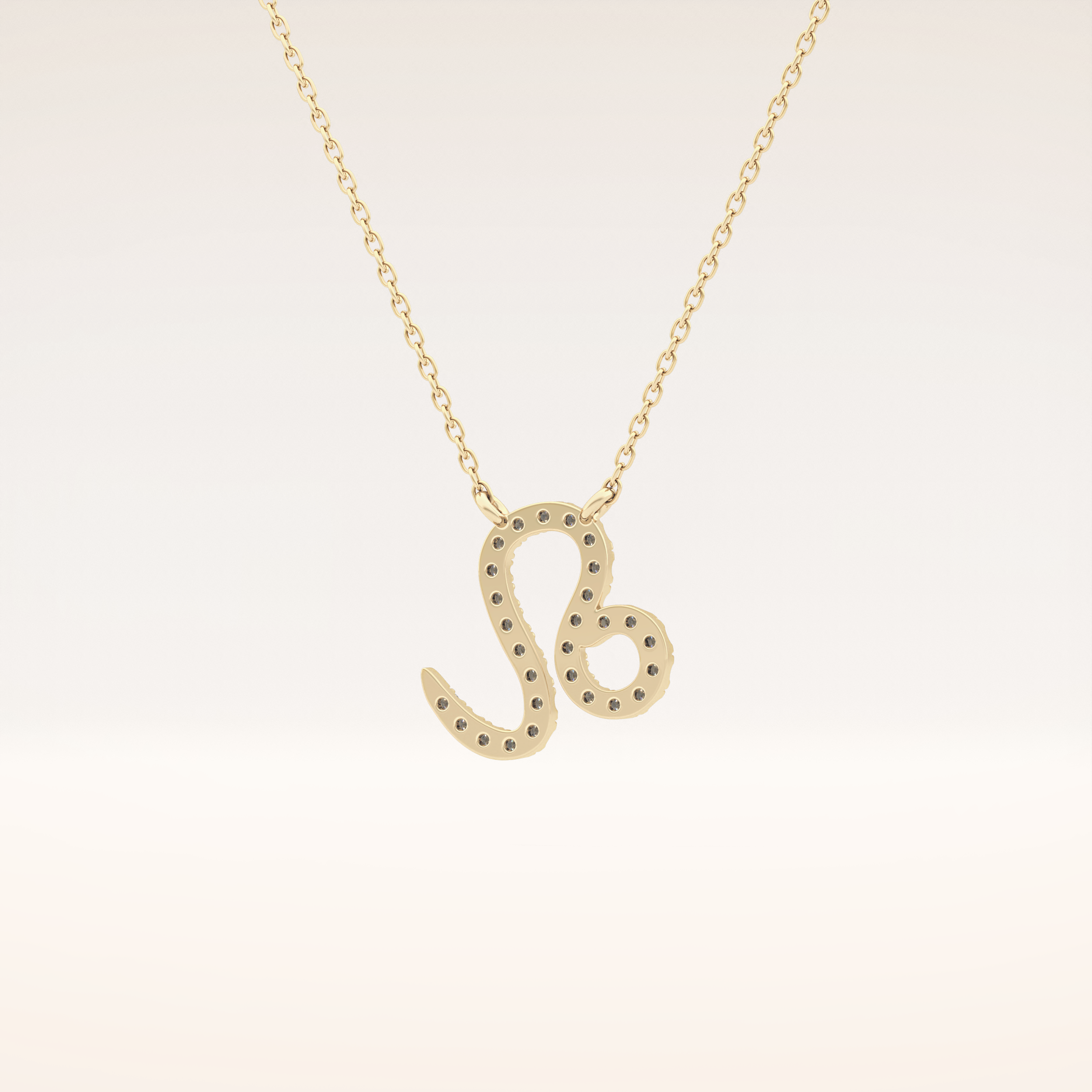 0.14 TCW Round Cut Moissanite Leo Zodiac Sign Necklace