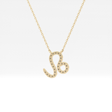 0.14 TCW Round Lab Grown Diamond Leo Zodiac Sign Necklace