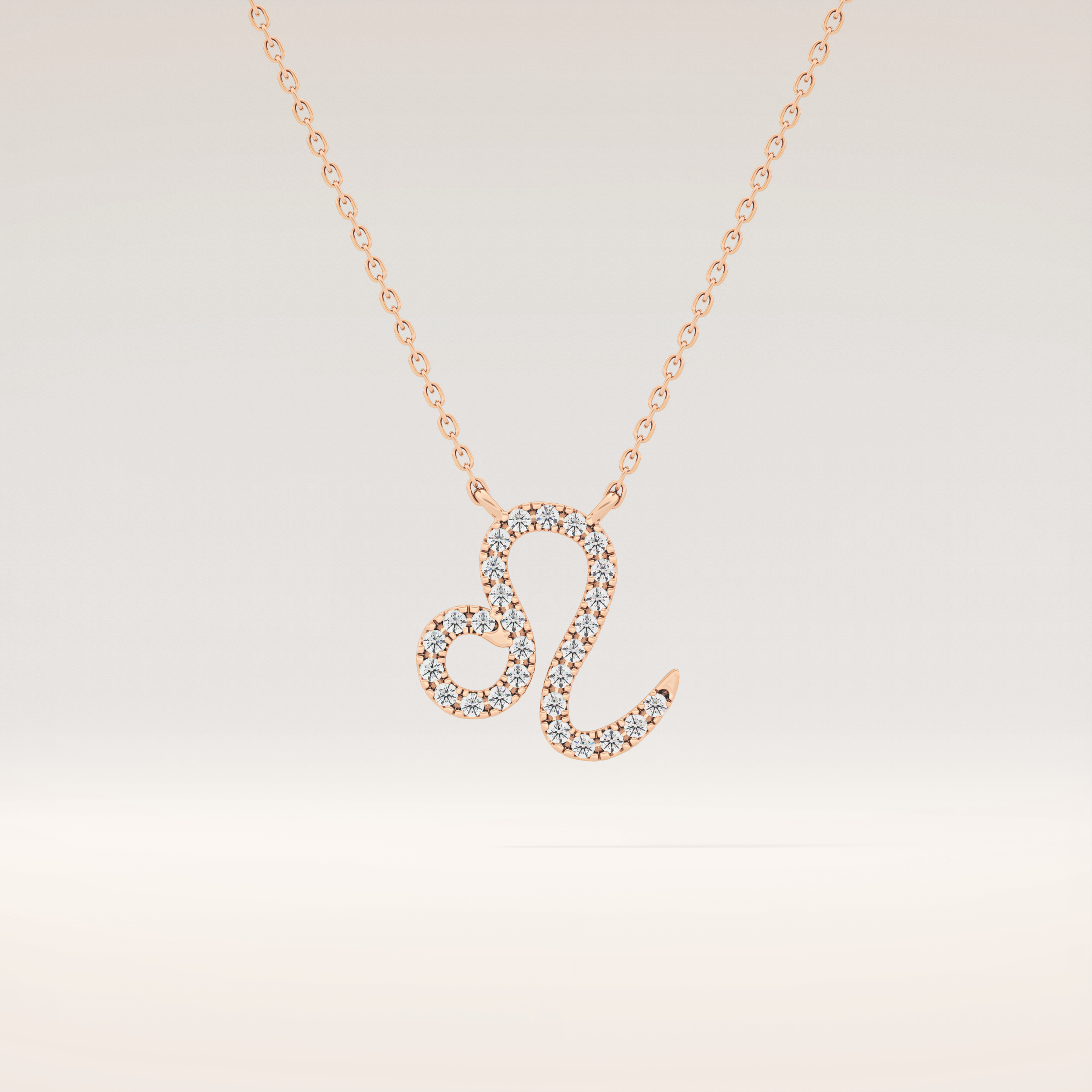 0.14 TCW Round Cut Moissanite Leo Zodiac Sign Necklace