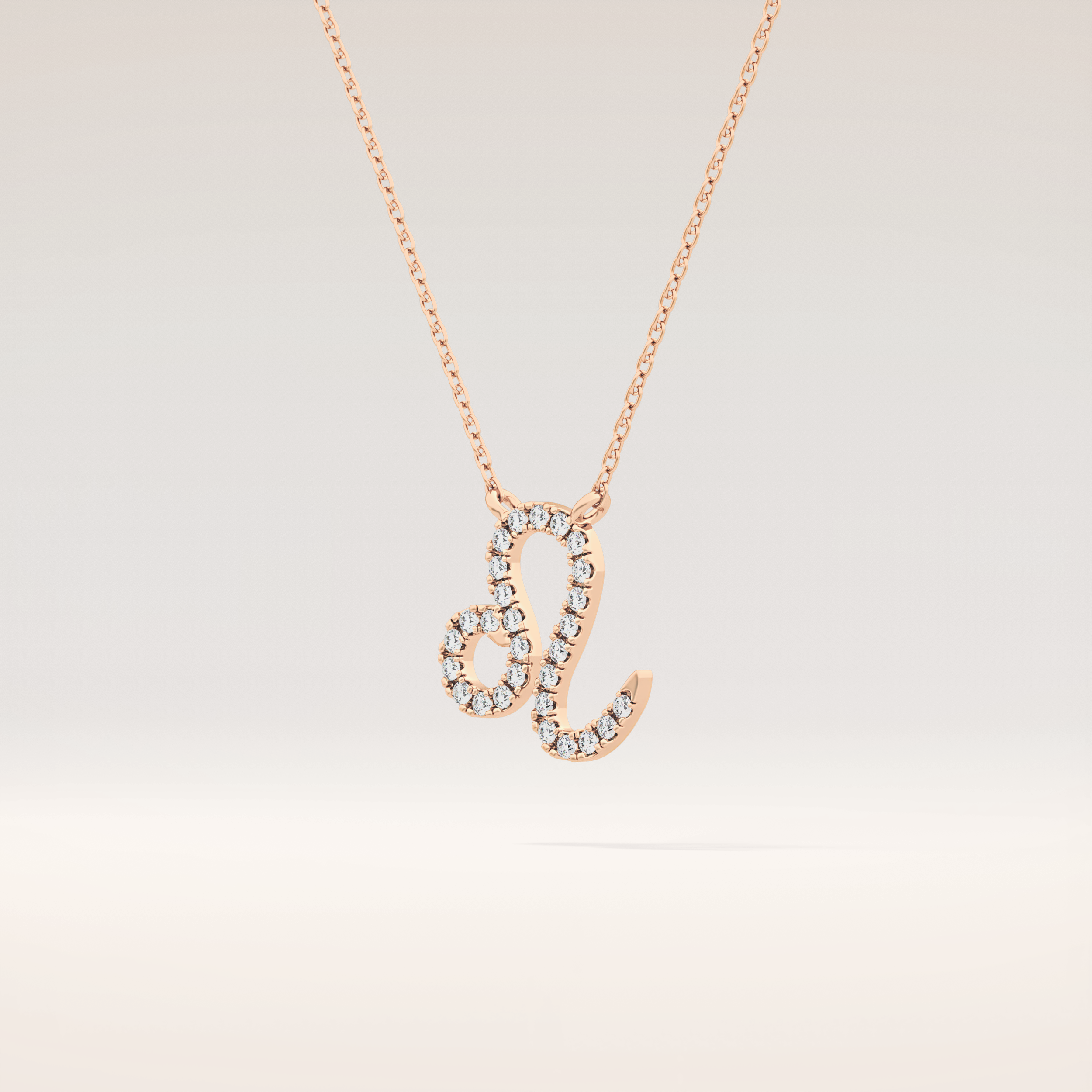 0.14 TCW Round Cut Moissanite Leo Zodiac Sign Necklace