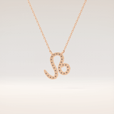 0.14 TCW Round Cut Moissanite Leo Zodiac Sign Necklace