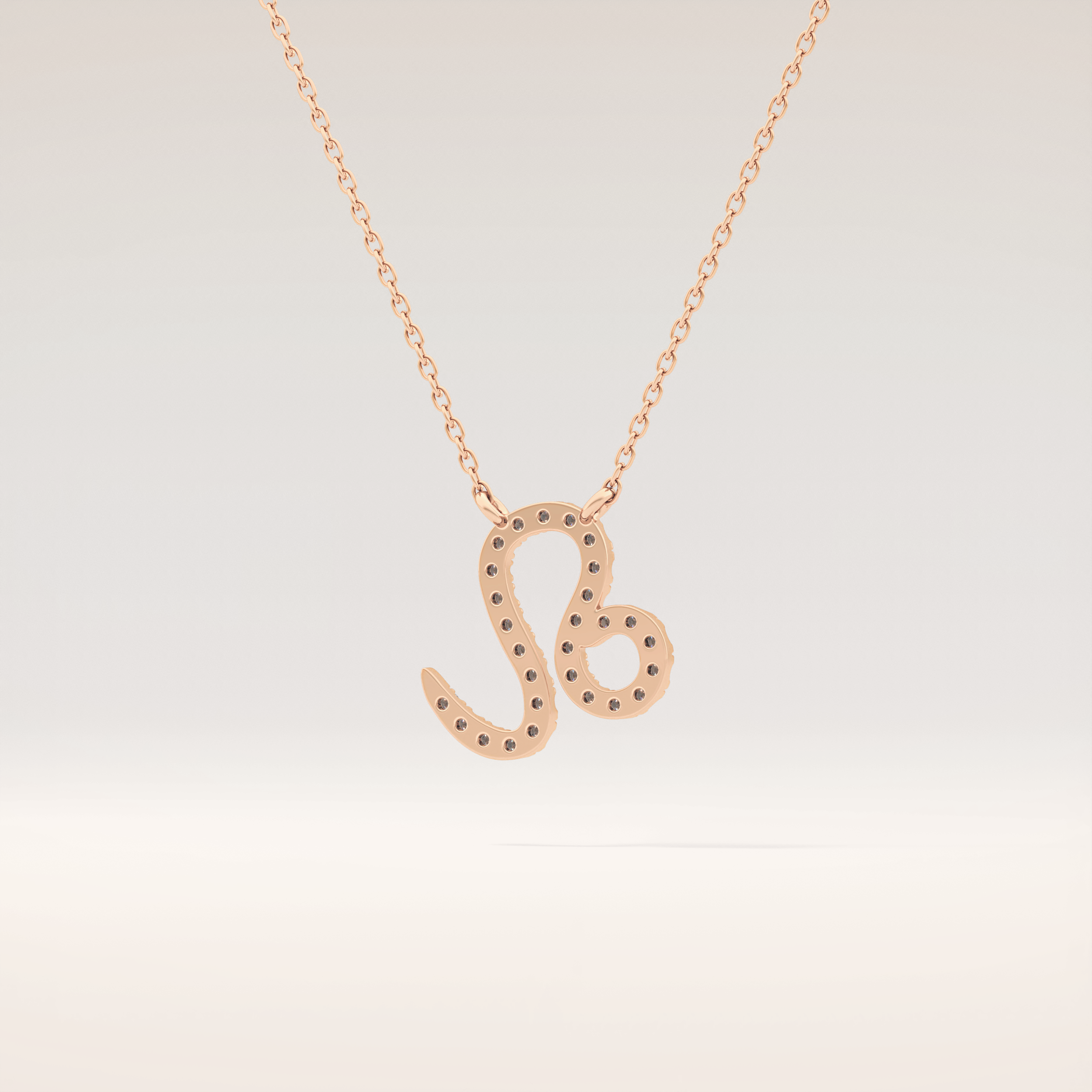 0.14 TCW Round Cut Moissanite Leo Zodiac Sign Necklace