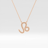 0.14 TCW Round Lab Grown Diamond Leo Zodiac Sign Necklace