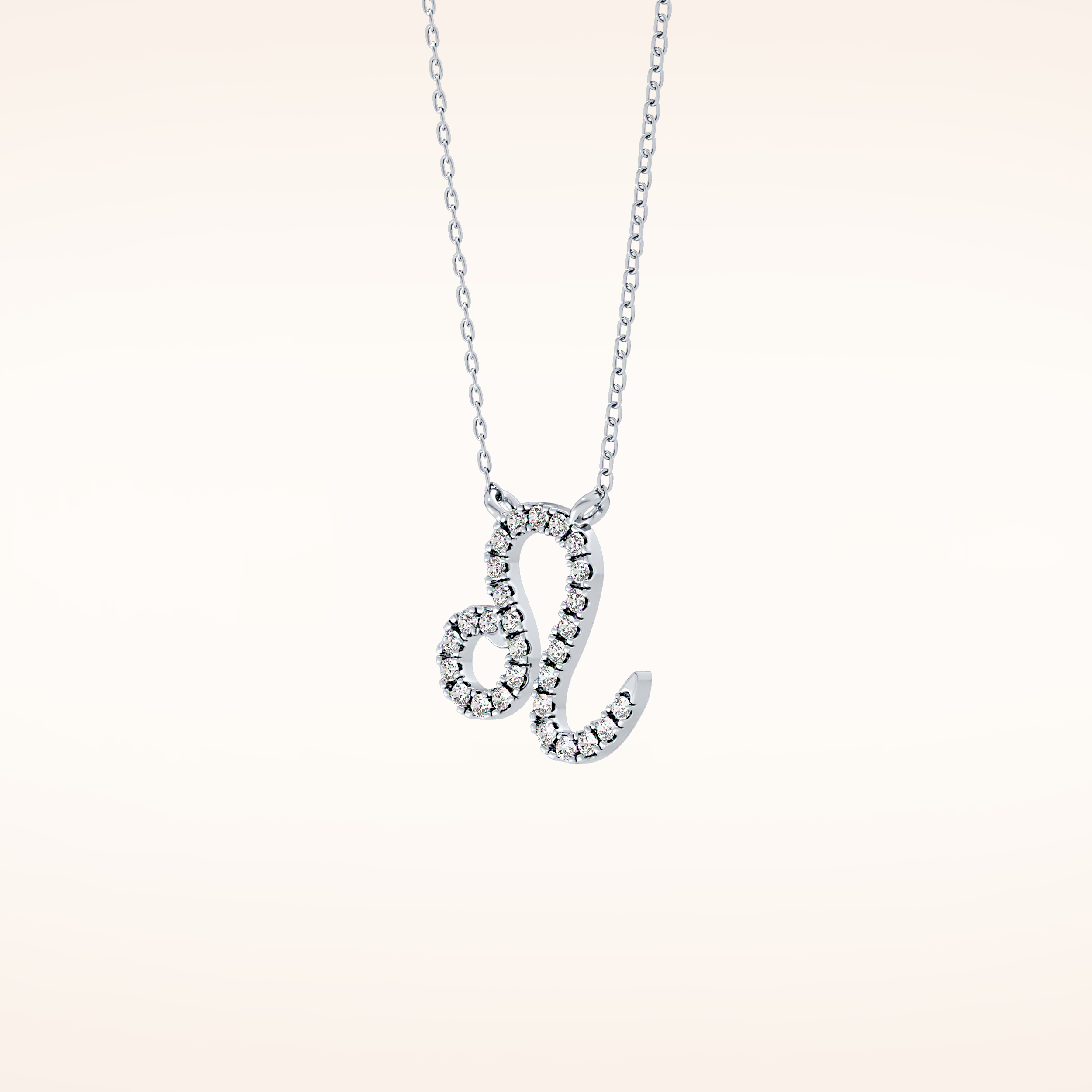 0.14 TCW Round Cut Moissanite Leo Zodiac Sign Necklace