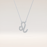 0.14 TCW Round Cut Moissanite Leo Zodiac Sign Necklace