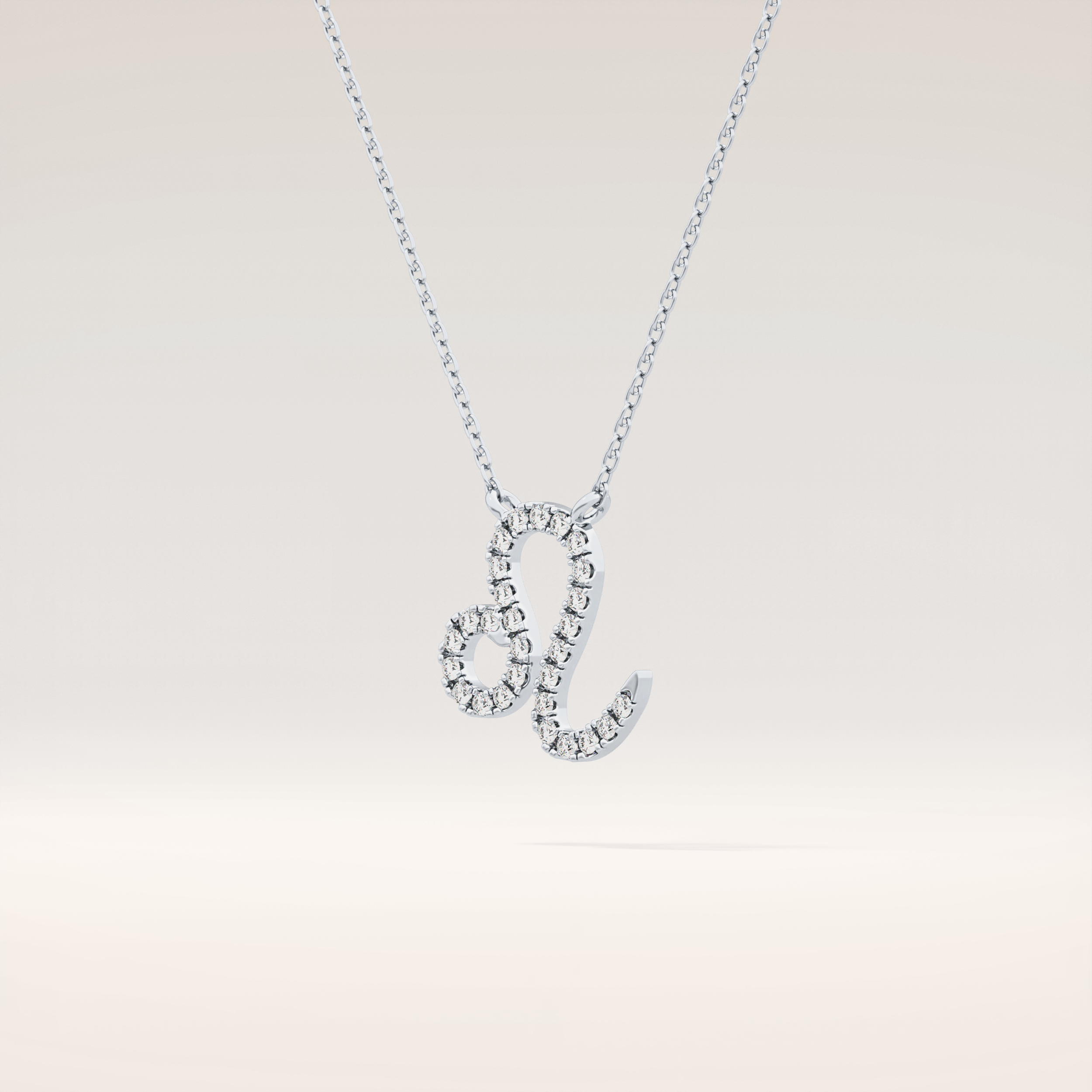 0.14 TCW Round Cut Moissanite Leo Zodiac Sign Necklace
