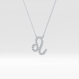 0.14 TCW Round Lab Grown Diamond Leo Zodiac Sign Necklace