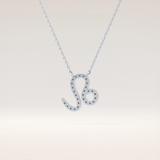 0.14 TCW Round Cut Moissanite Leo Zodiac Sign Necklace
