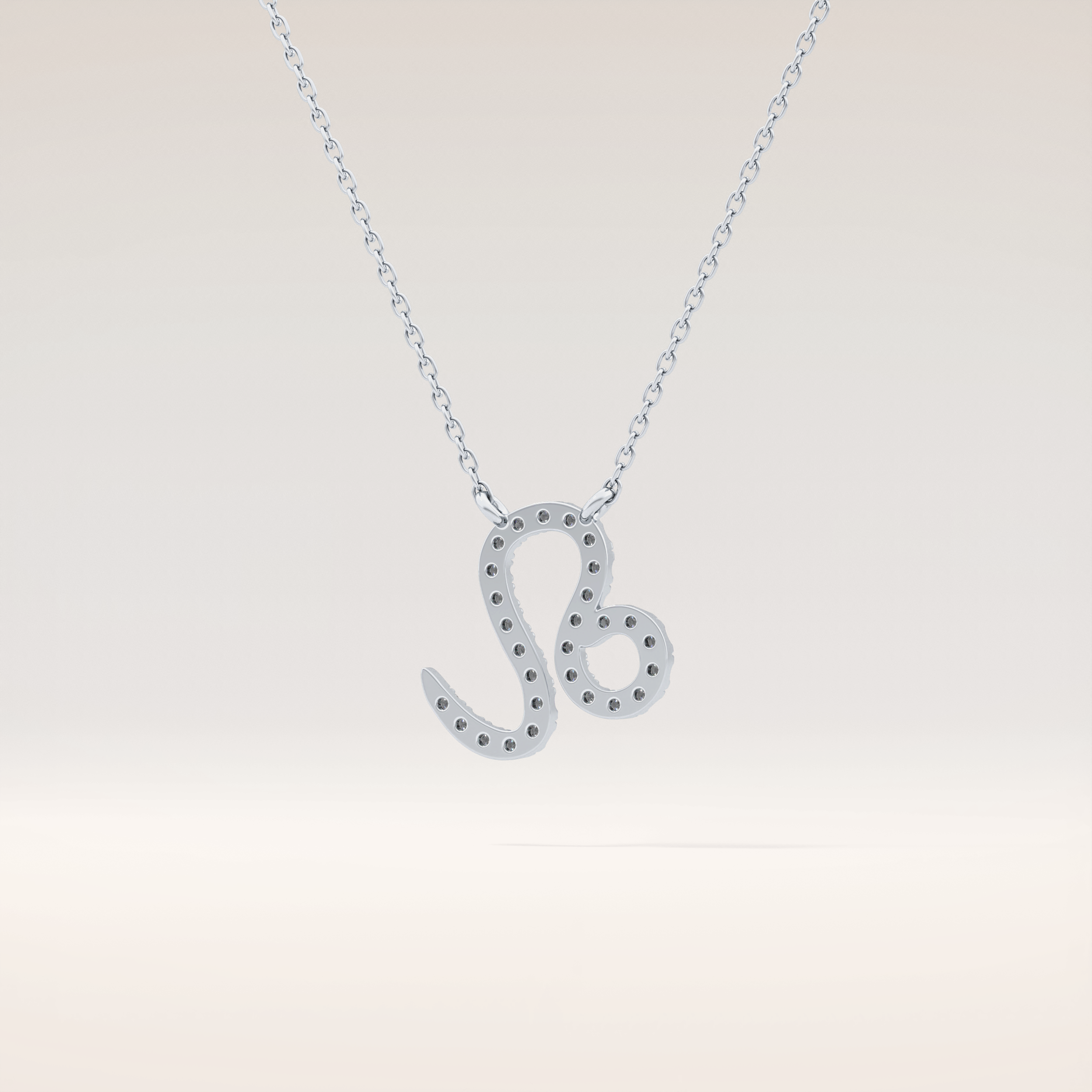 0.14 TCW Round Cut Moissanite Leo Zodiac Sign Necklace