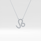0.14 TCW Round Lab Grown Diamond Leo Zodiac Sign Necklace