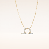 0.101 TCW Round Cut Moissanite Libra Zodiac Sign Necklace