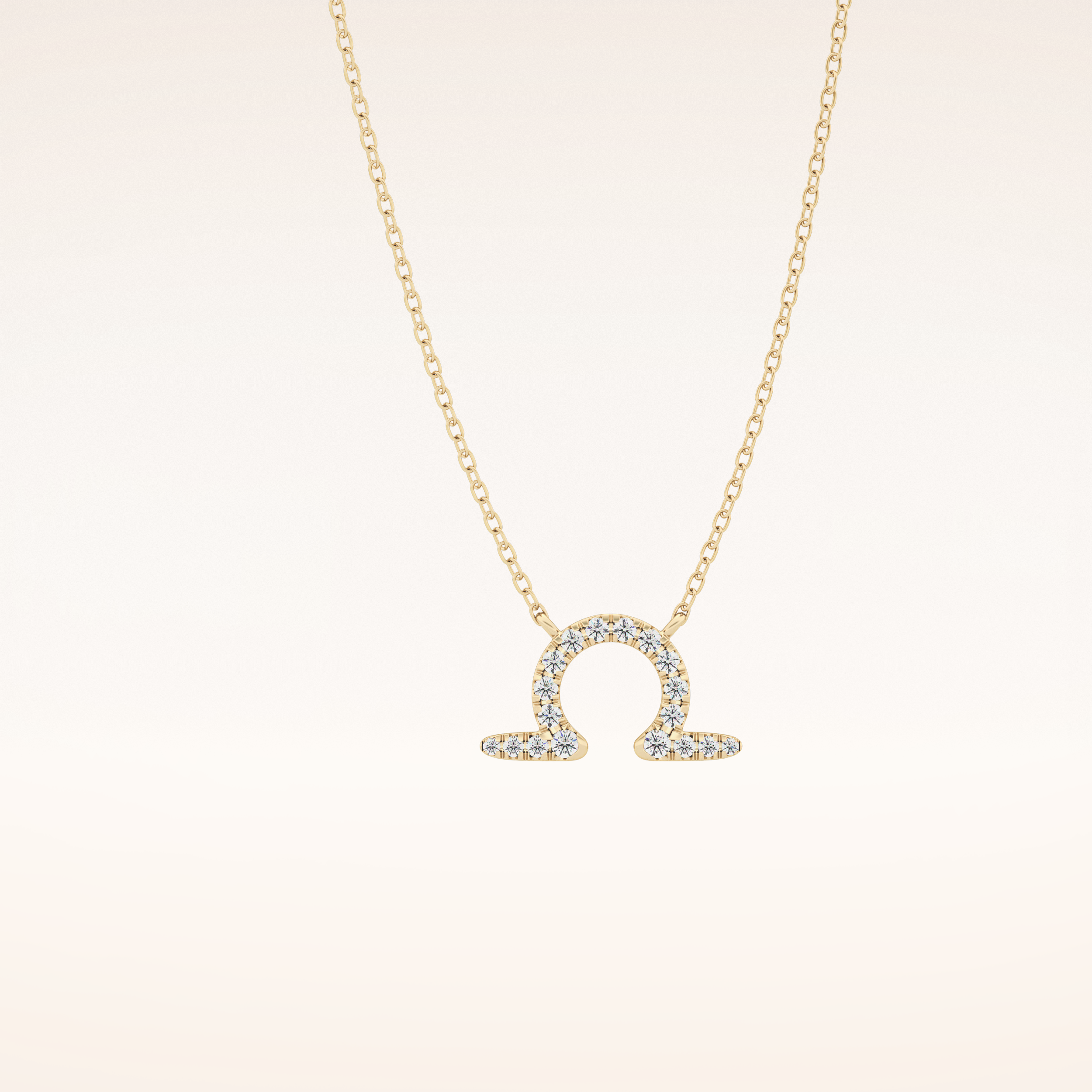 0.101 TCW Round Cut Moissanite Libra Zodiac Sign Necklace